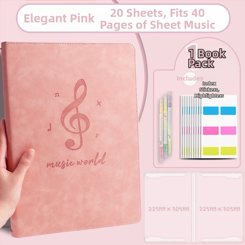 Кожена папка за ноти, модел Ypj-001, 20 страници, 30 мм гръб, 5 мм дебелина на материала