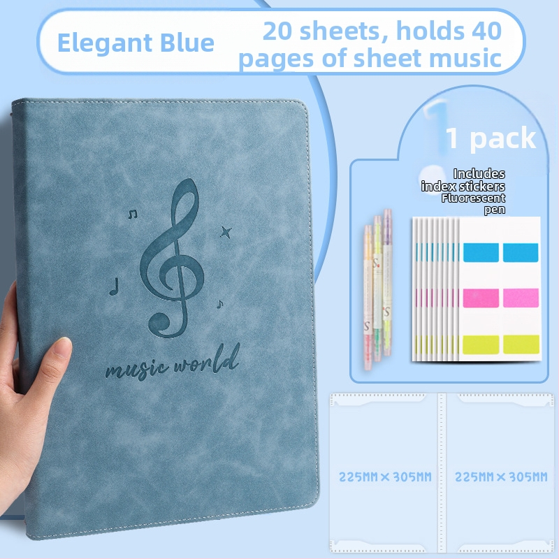 Кожена папка за ноти, модел Ypj-001, 20 страници, 30 мм гръб, 5 мм дебелина на материала