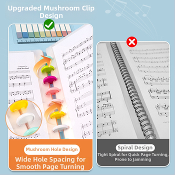 A4 пластмасова папка за нотни листове с клип, презаписваща, антиотразяваща повърхност, за клавирни партитури, 40 страници, възможност за печат на лого