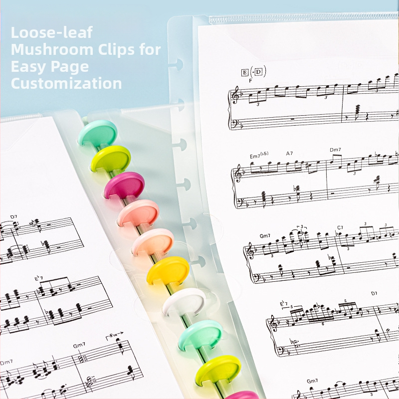 A4 пластмасова папка за нотни листове с клип, презаписваща, антиотразяваща повърхност, за клавирни партитури, 40 страници, възможност за печат на лого