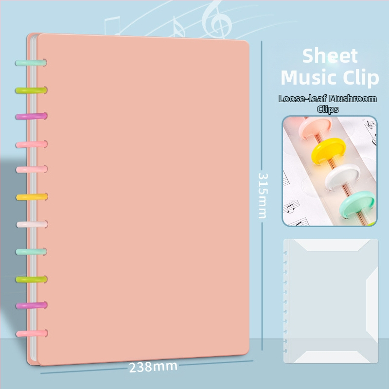 A4 пластмасова папка за нотни листове с клип, презаписваща, антиотразяваща повърхност, за клавирни партитури, 40 страници, възможност за печат на лого