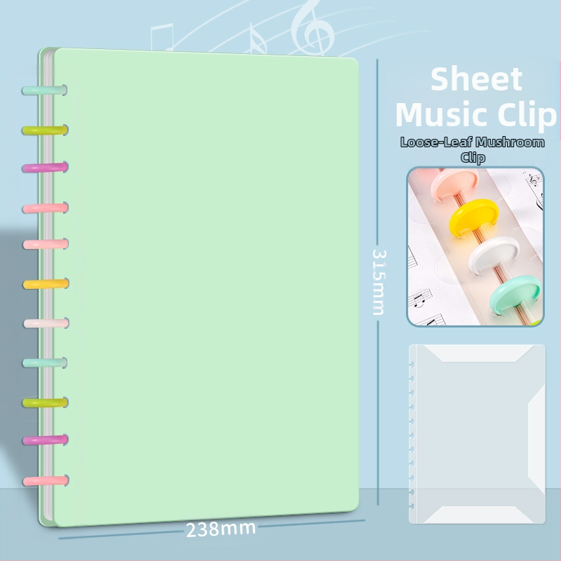 A4 пластмасова папка за нотни листове с клип, презаписваща, антиотразяваща повърхност, за клавирни партитури, 40 страници, възможност за печат на лого