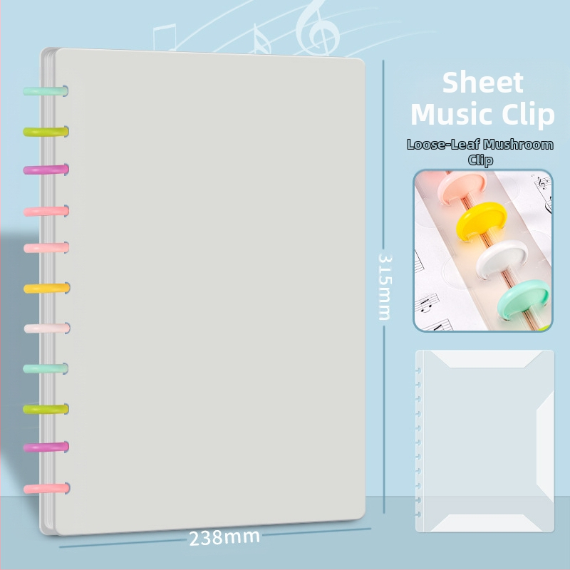 A4 пластмасова папка за нотни листове с клип, презаписваща, антиотразяваща повърхност, за клавирни партитури, 40 страници, възможност за печат на лого