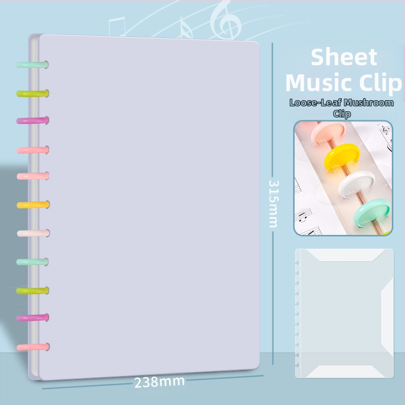 A4 пластмасова папка за нотни листове с клип, презаписваща, антиотразяваща повърхност, за клавирни партитури, 40 страници, възможност за печат на лого