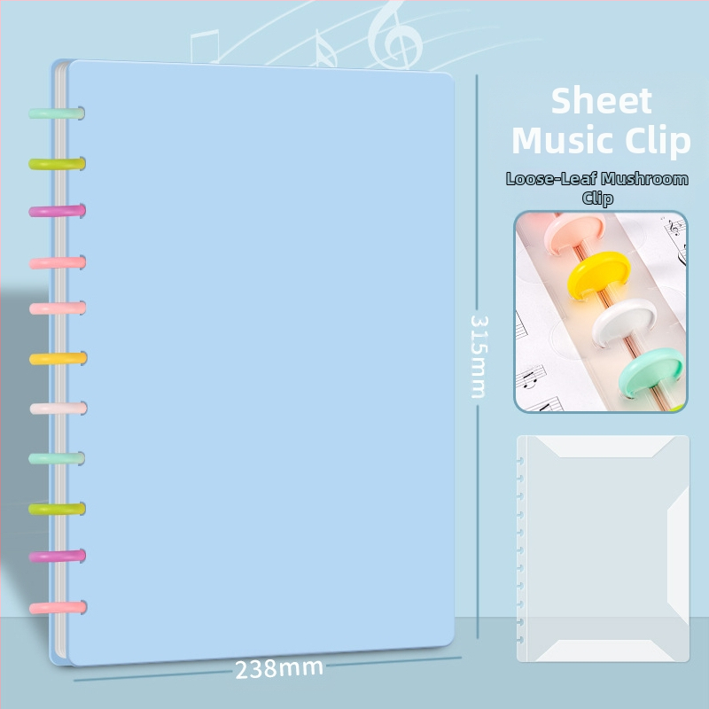 A4 пластмасова папка за нотни листове с клип, презаписваща, антиотразяваща повърхност, за клавирни партитури, 40 страници, възможност за печат на лого