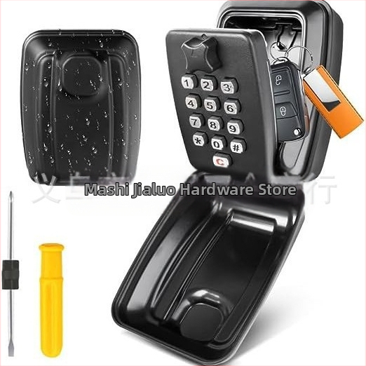 Паролна кутия с бутон от алуминиева сплав | механично заключване | 1 мм прът | за ключове, банкови карти и лични карти | модерен минималистичен дизайн