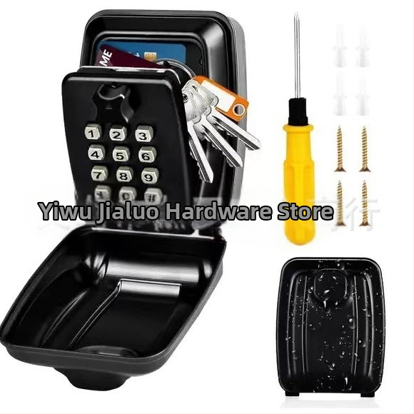 Mechaninė mygtuko slaptažodžio dėžutė iš aliuminio lydinio | 1 mm užrakinimo strypas | skirta laikyti raktus, banko korteles ir asmens tapatybės korteles | modernus minimalistinis dizainas