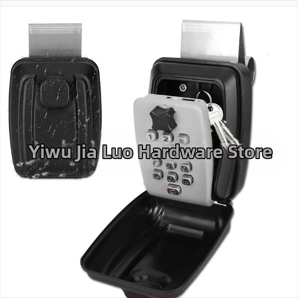 Mechaninė mygtuko slaptažodžio dėžutė iš aliuminio lydinio | 1 mm užrakinimo strypas | skirta laikyti raktus, banko korteles ir asmens tapatybės korteles | modernus minimalistinis dizainas