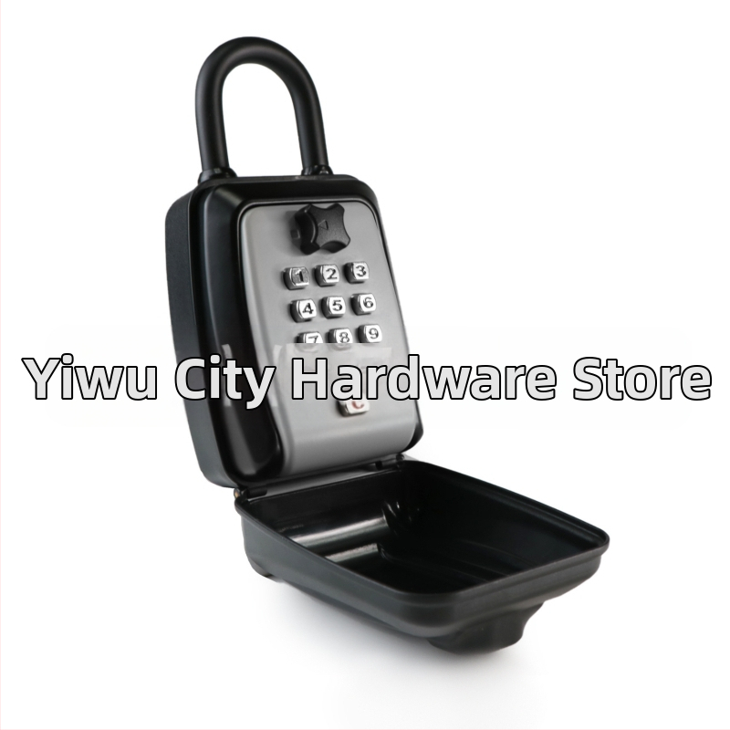 Mechaninė mygtuko slaptažodžio dėžutė iš aliuminio lydinio | 1 mm užrakinimo strypas | skirta laikyti raktus, banko korteles ir asmens tapatybės korteles | modernus minimalistinis dizainas