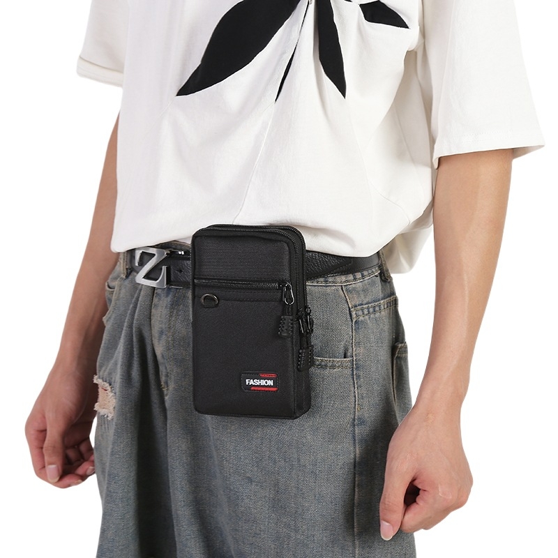 Pásová taška na telefón pre mužov, Oxford textília, proti krádeži, mestský minimalistický štýl