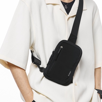 Мъжка чанта за гърдите за пътуване на открито, унисекс стил, нейлонова материя, дишаща подплата (Материал: найлон; Подплата: полиестер; Стил: унисекс; Категория: чанта за гърдите)