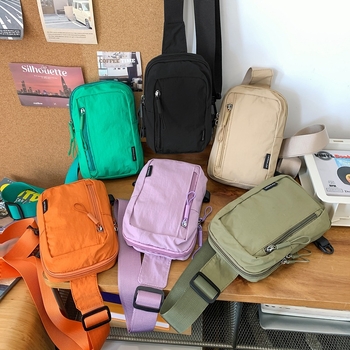 Мъжка чанта за гърдите за пътуване на открито, унисекс стил, нейлонова материя, дишаща подплата (Материал: найлон; Подплата: полиестер; Стил: унисекс; Категория: чанта за гърдите)