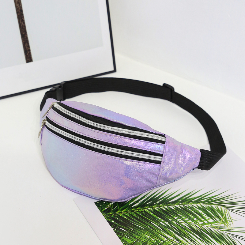 Нейлонова поясна чанта със цип и капак, джоб за мобилен телефон, подплата от полиестер