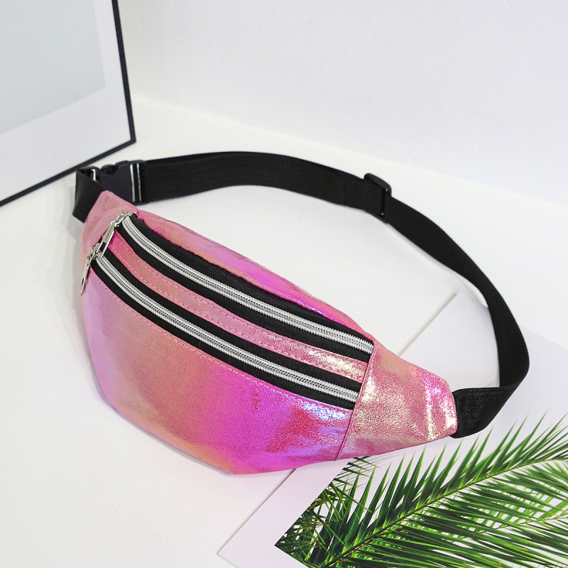 Нейлонова поясна чанта със цип и капак, джоб за мобилен телефон, подплата от полиестер