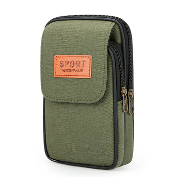 Pánska pásová taška - vertikálne odolná mini taška na telefón, priedušné plátno s polyesterovou podšívkou, každodenné používanie (plátno, priedušná, polyesterová podšívka, každodenné používanie)