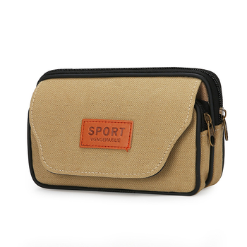 Pánska pásová taška - vertikálne odolná mini taška na telefón, priedušné plátno s polyesterovou podšívkou, každodenné používanie (plátno, priedušná, polyesterová podšívka, každodenné používanie)
