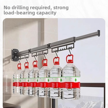 Sieninis drabužių džiovykla su dvigubu sulankstymo dizainu, ištraukiama teleskopinė lazda