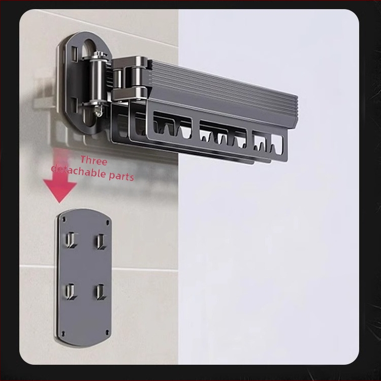 Sieninis drabužių džiovykla su dvigubu sulankstymo dizainu, ištraukiama teleskopinė lazda