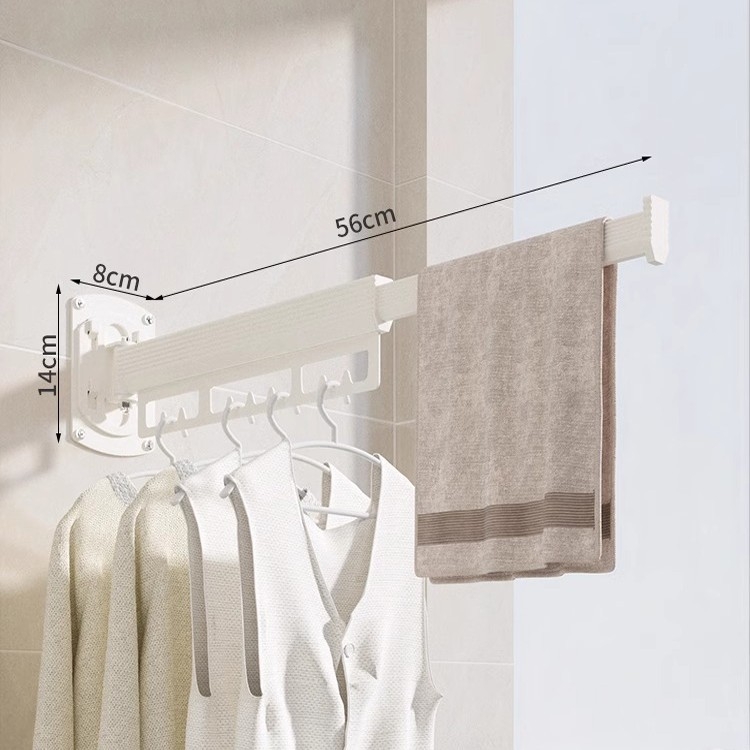 Sieninis drabužių džiovykla su dvigubu sulankstymo dizainu, ištraukiama teleskopinė lazda