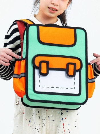 Rucsac din nailon unisex pentru școala primară, stil jucăuș, primăvara 2024, destinat educației școlare