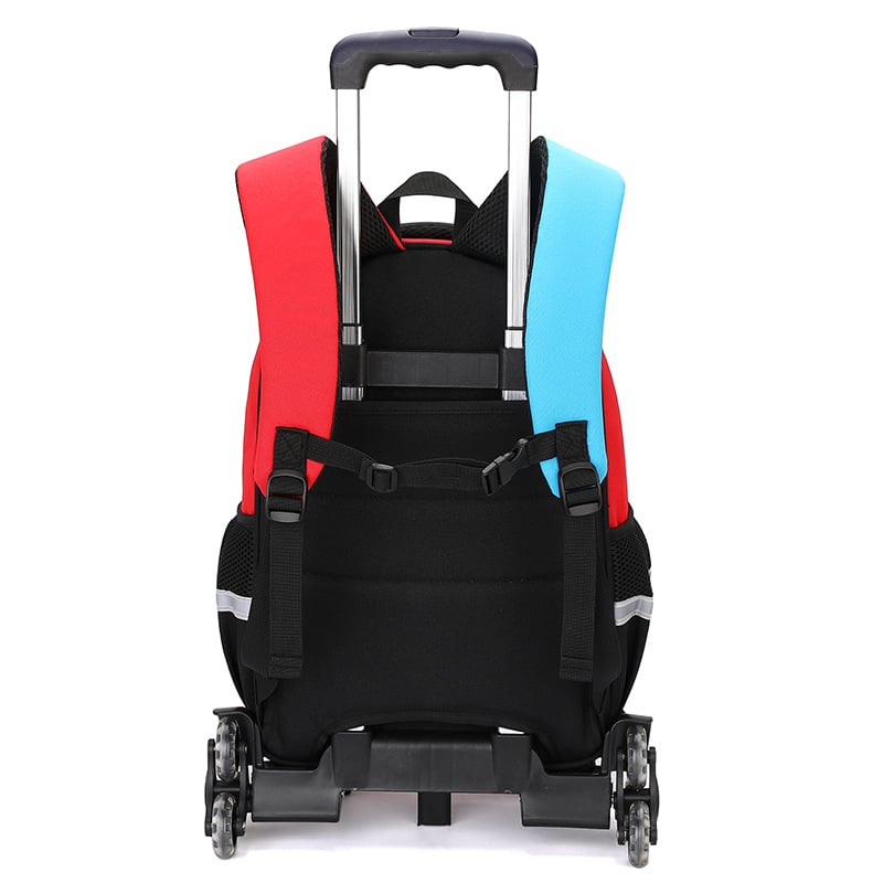 Vaikų mokyklos krepšys su ratukais ir graffiti dizainu – Oxford drobė – kvėpuojantis, atsparus dėvėjimui, išsiplečiantis, nugaros apsauga, naktinis atšvaitas – išlenktas pečių diržas – pradinei mokyklai