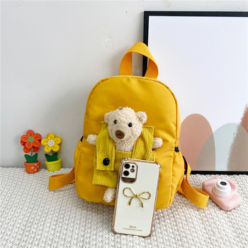 Rucsac pentru grădiniță cu design ursuleț desen animat, unisex, nailon, impermeabil, stil modern