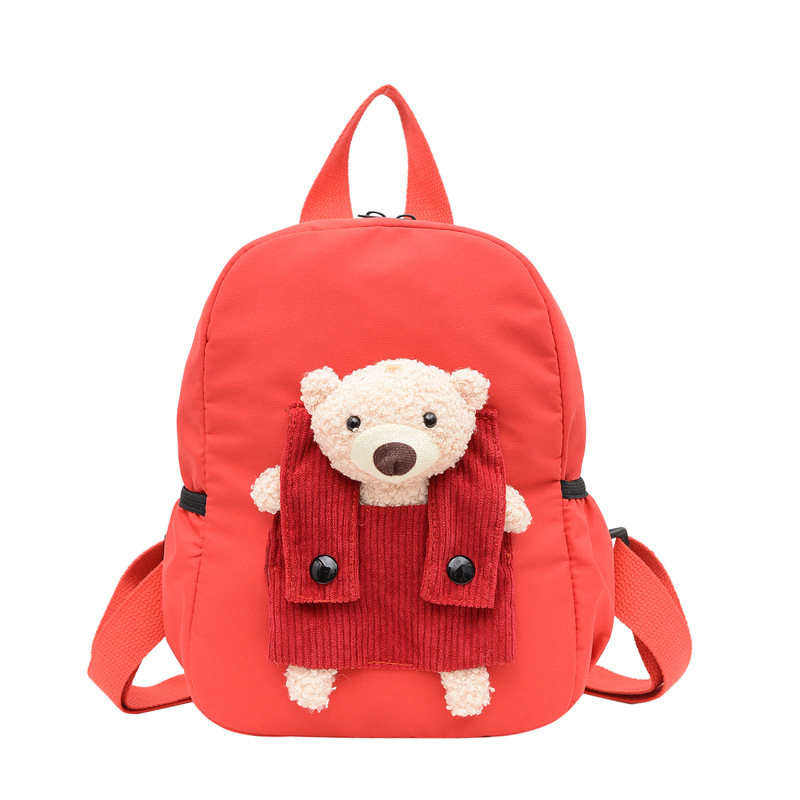 Rucsac pentru grădiniță cu design ursuleț desen animat, unisex, nailon, impermeabil, stil modern