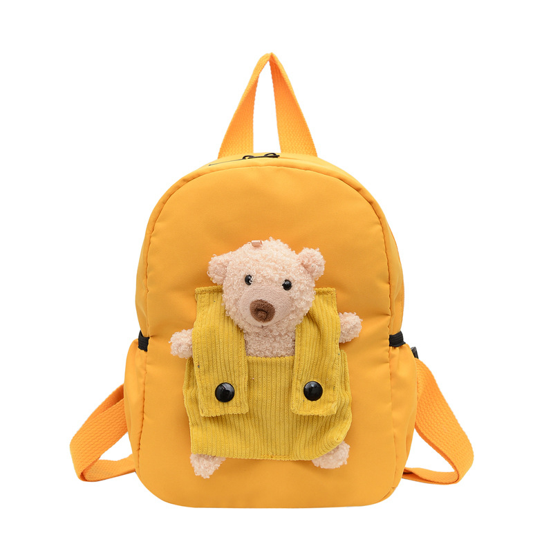 Rucsac pentru grădiniță cu design ursuleț desen animat, unisex, nailon, impermeabil, stil modern