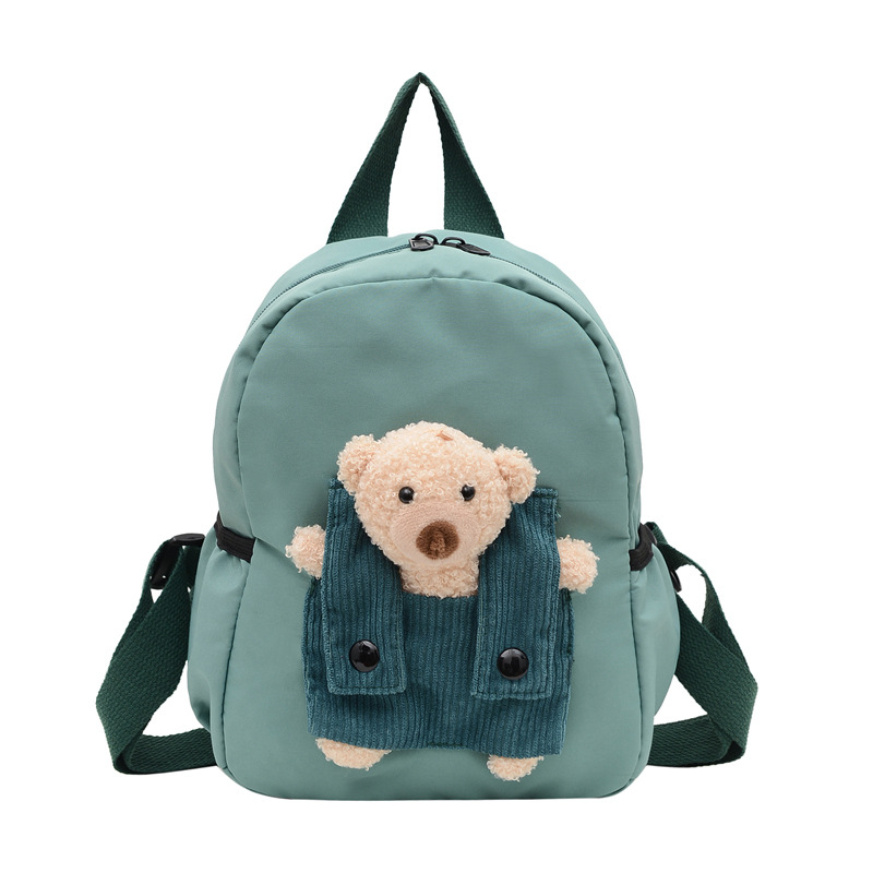 Rucsac pentru grădiniță cu design ursuleț desen animat, unisex, nailon, impermeabil, stil modern