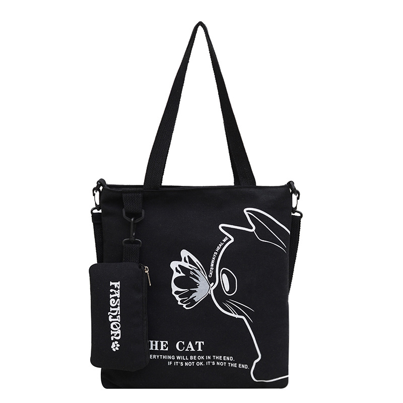 Drobės tote rankinė, gatvės stiliaus, užsegama užtrauktuku, poliesterio įdaila, vidinė telefono kišenė