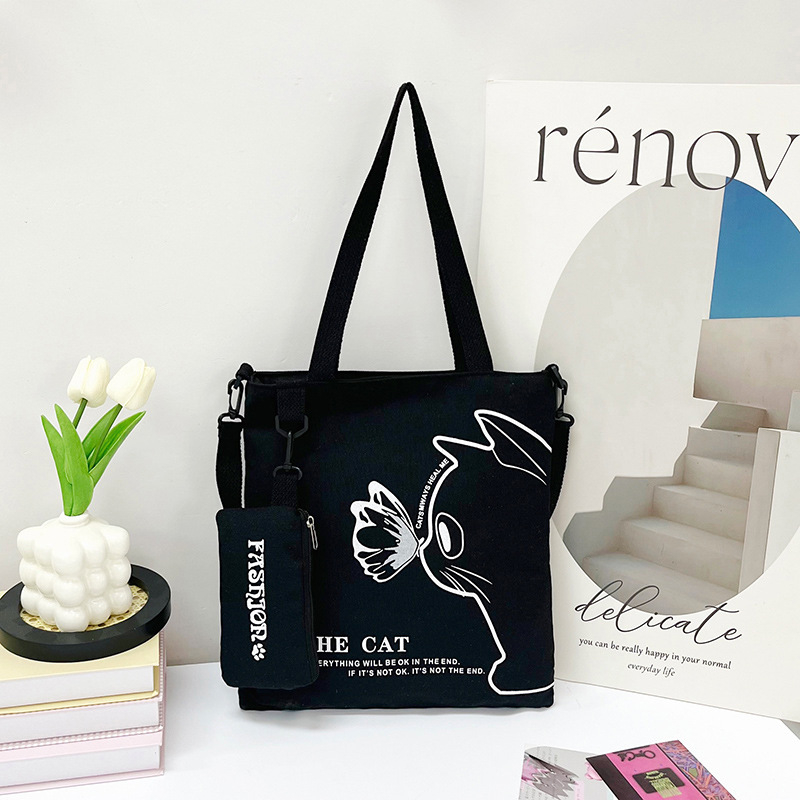 Drobės tote rankinė, gatvės stiliaus, užsegama užtrauktuku, poliesterio įdaila, vidinė telefono kišenė