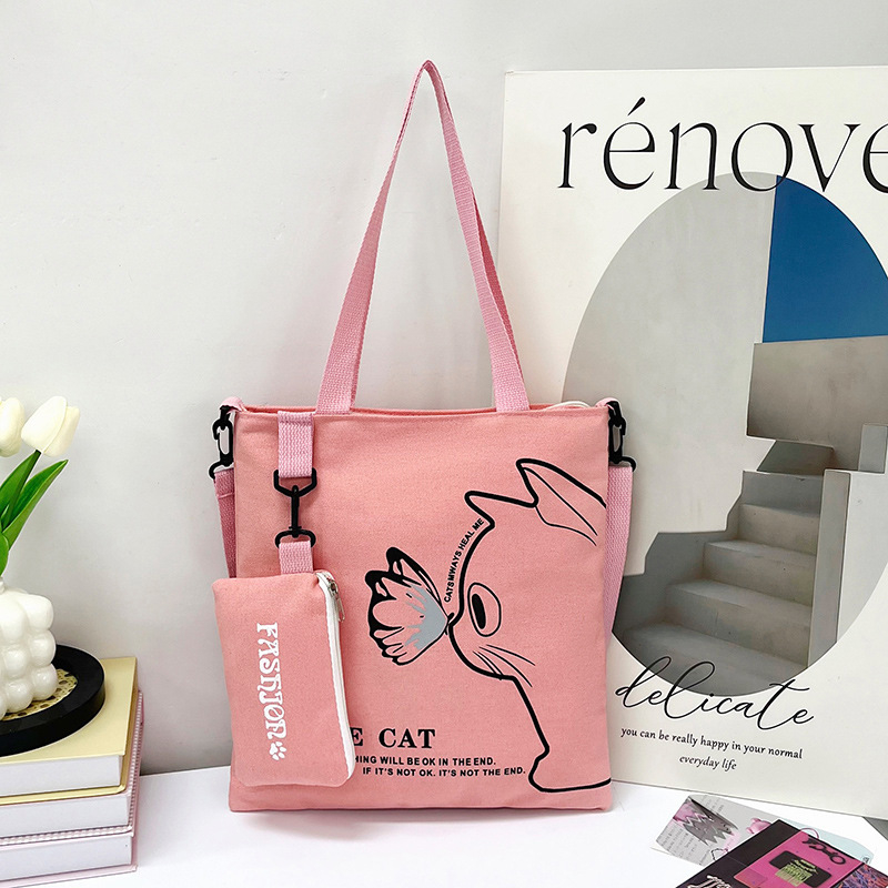 Drobės tote rankinė, gatvės stiliaus, užsegama užtrauktuku, poliesterio įdaila, vidinė telefono kišenė