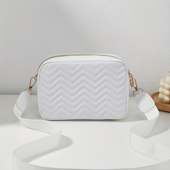 PU ādas crossbody somiņa, rāvējslēdzējs, horizontāla kvadrāta forma, tumša režģa iekšējais dizains, sintētiskās ādas oderes