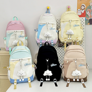 Σακίδιο για μαθήτριες – χαριτωμένος σχεδιασμός καρτούν, ιαπωνικού εμπνευσμένου στυλ πανεπιστημιούπολης, 20–35 λίτρα, θήκη για φορητό 15 ιντσών, νάιλον, προστασία της σπονδυλικής στήλης, ιμάντες με αερόσφυξη