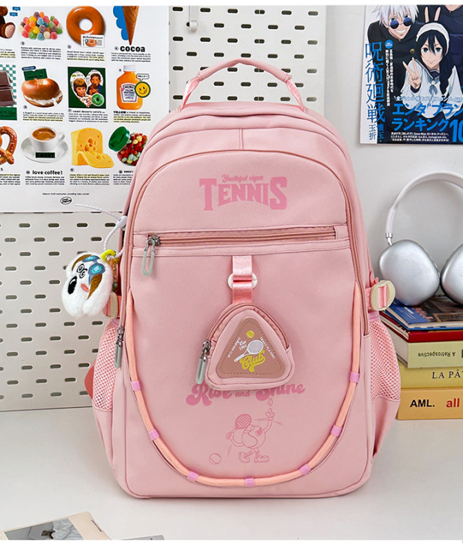 Unisex najlonski ruksak, 20–35L, 14-inčni prijenosnik, uzorak s slovima, zakrivljene naramenice