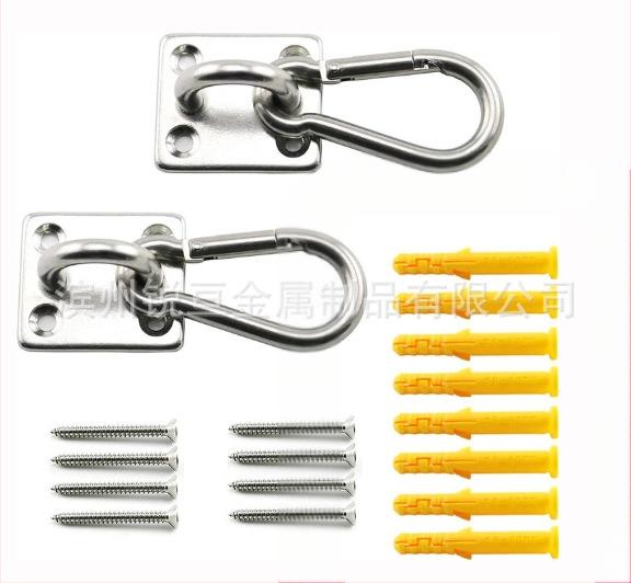 Nerūdijančio plieno durų sagties rinkinys, kvadratinė plokštė su akimi, hamako priedai