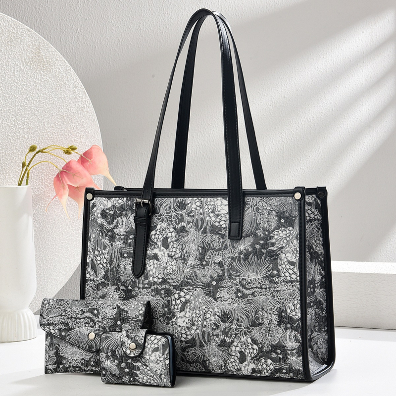 Дамска PU кофа чанта с веригова презрамка, кръстосана през рамо, заключване, вътрешни джобове с цип и за телефон