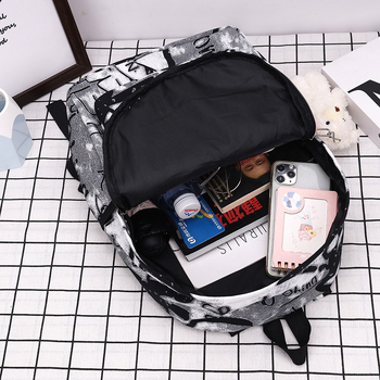 Unisex nylon ruksak s printom, street-trendi stil, velika zapremina, džep za prijenosno računalo