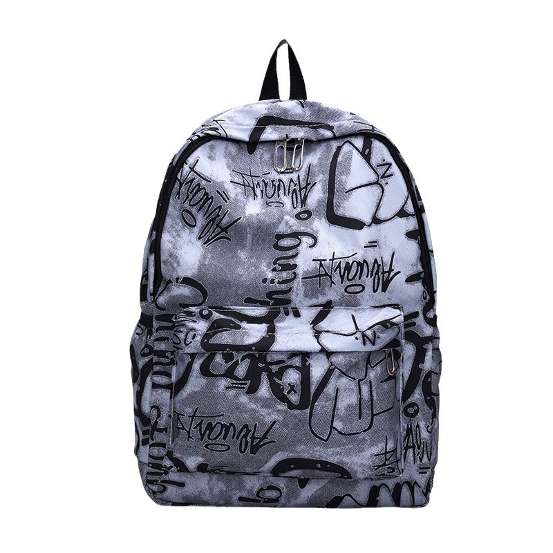 Unisex nylon ruksak s printom, street-trendi stil, velika zapremina, džep za prijenosno računalo