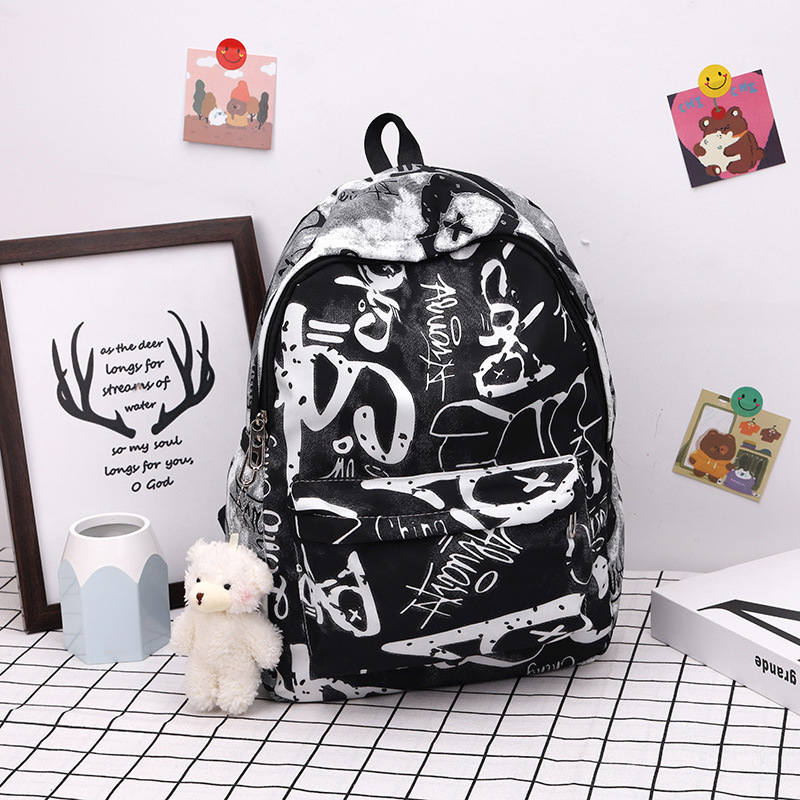 Unisex nylon ruksak s printom, street-trendi stil, velika zapremina, džep za prijenosno računalo