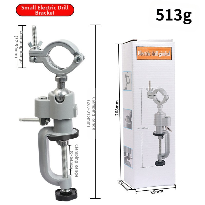 Univerzális forgó kis asztali fogó, 360° elforgatás, ADC12 alumínium ötvözet, fúróhoz tartó