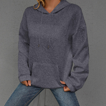 Дамски суитшърт с качулка, принт с букви/текст, полиестер/спандекс, дълги ръкави, есен 2025, ежедневен стил