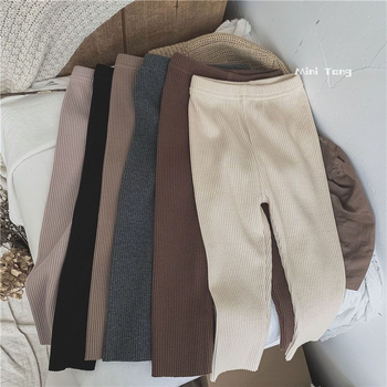 Κορεατικού στυλ κολάν με μέση στη μέση για κορίτσια, 95% βαμβάκι, ελαστική ζώνη, κατάλληλο για άνοιξη και φθινόπωρο