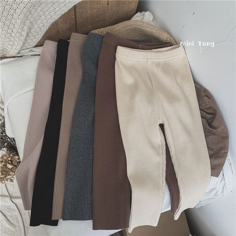 Korejskog stila leggings za djevojčice, srednji pojas, 95% pamuka, elastični pojas, za proljeće i jesen