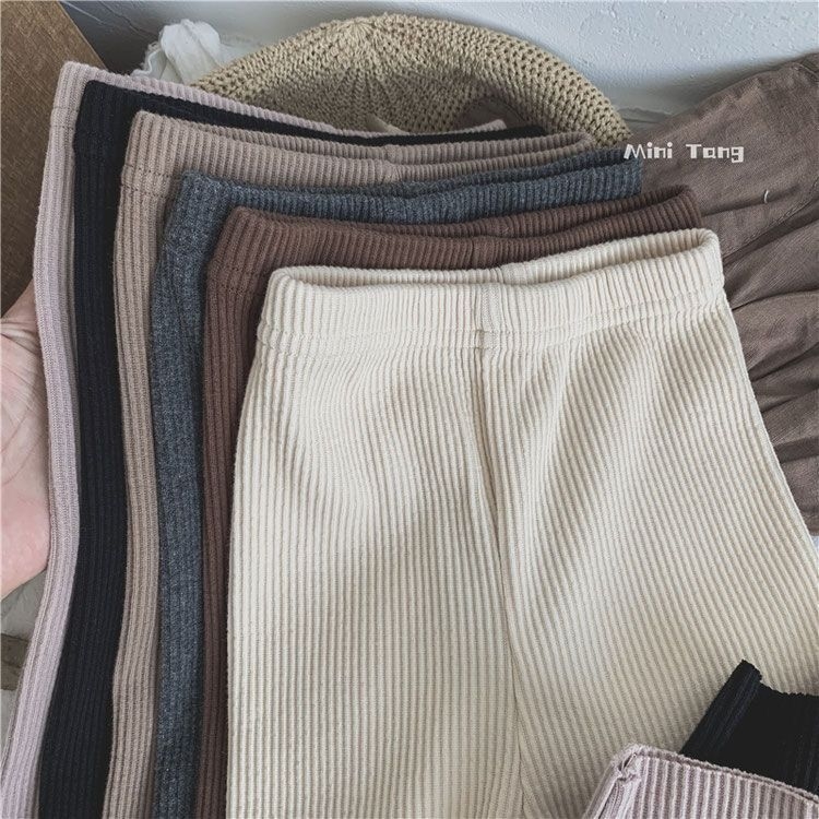 Korejskog stila leggings za djevojčice, srednji pojas, 95% pamuka, elastični pojas, za proljeće i jesen