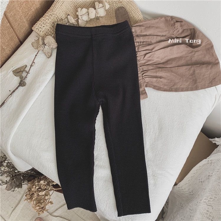 Korejskog stila leggings za djevojčice, srednji pojas, 95% pamuka, elastični pojas, za proljeće i jesen