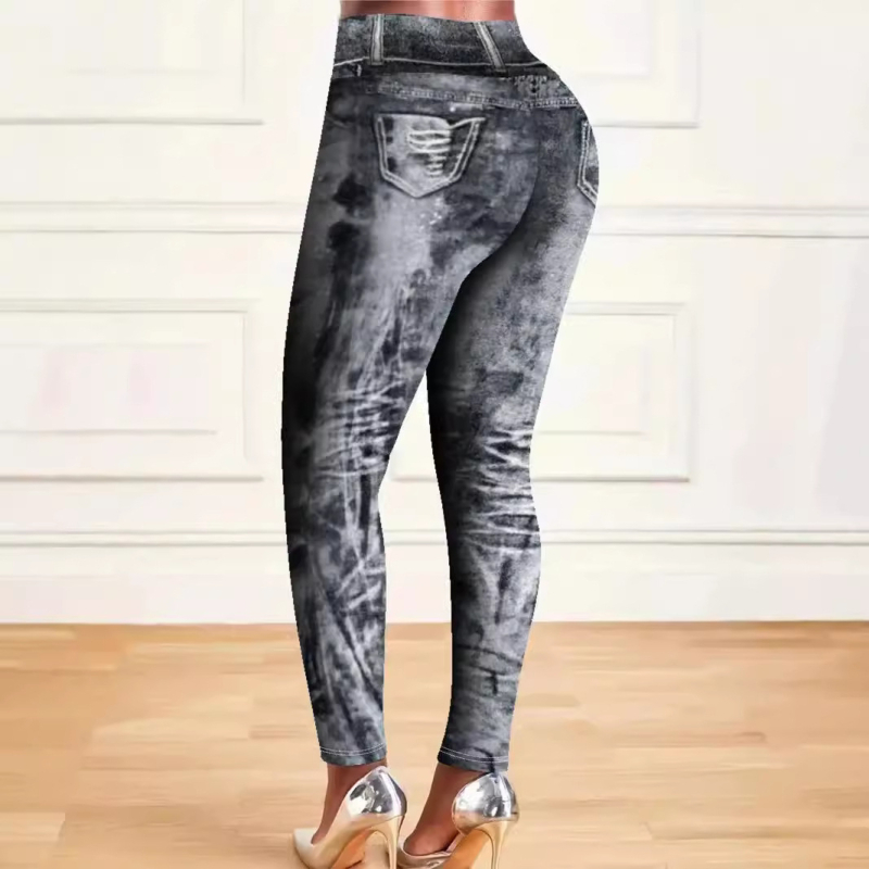 Дамски полиестерни йога панталони с плътно прилепване, средно повдигната талия, дълги до глезена, съдържание на полиестер 70–80%