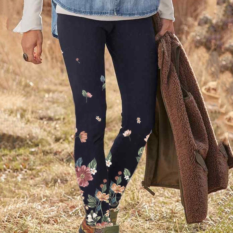 Moterų marginti pieno šilko legins, vidutinio svorio, pieštuko kirpimas, poliesterio mišinys 30–50%