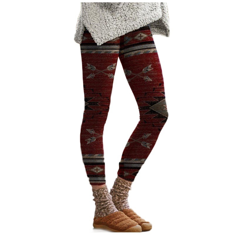 Moterų marginti pieno šilko legins, vidutinio svorio, pieštuko kirpimas, poliesterio mišinys 30–50%