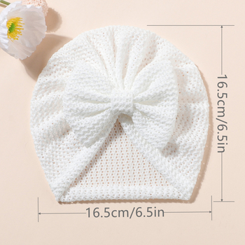 Baba bordázott kötött sapka masnival – poliéster, téli szezon, felső nélkül, légáteresztő napvédő sapka, friss és édes stílus